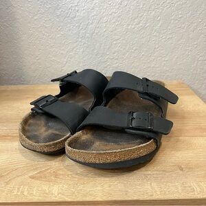 Birkenstock Arizona Black Leather Sandals Womens Size 42